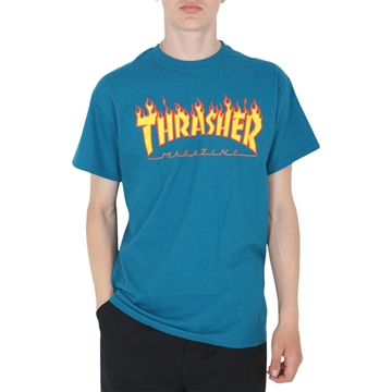 Thrasher T-shirt s/s Flame Logo Galapagos Blue